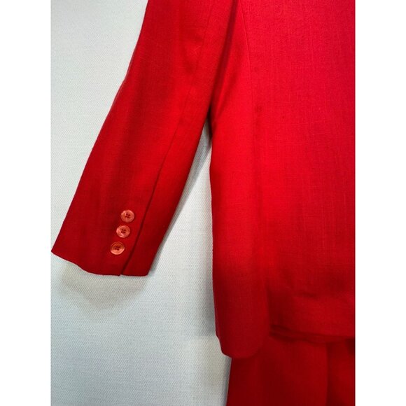 Vintage Park Square Womens Blazer & Pencil Skirt Set Size 6 Red Formal - Picture 8 of 15